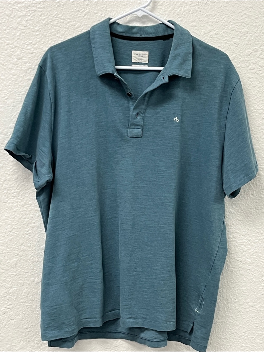 Rag& Bone Men's Teal Short Sleeve Polo.  #1241